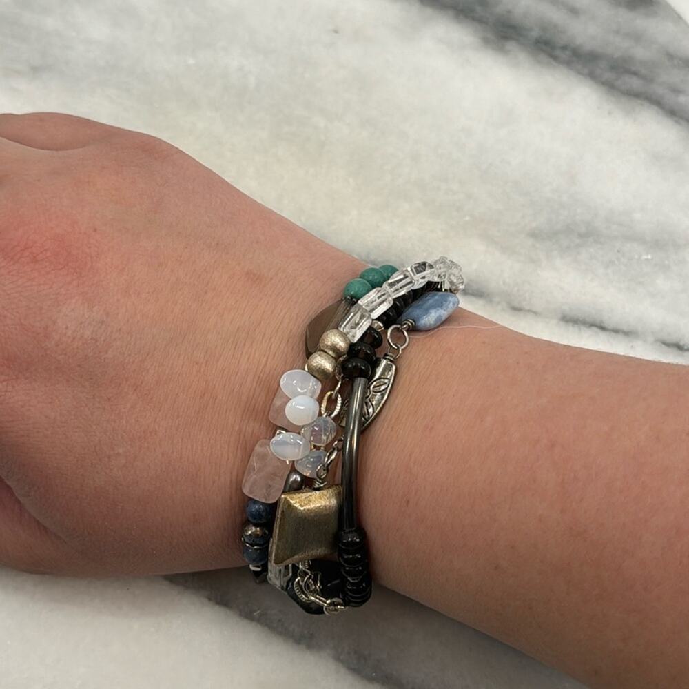 Handmade beaded multi strand bracelet